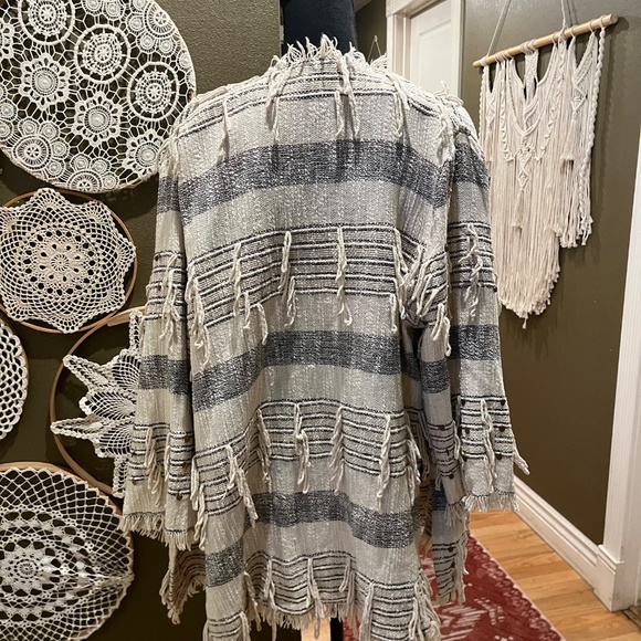 World Market Boho Striped Fringe Open Cardigan – Size L/XL - Picture 7 of 14